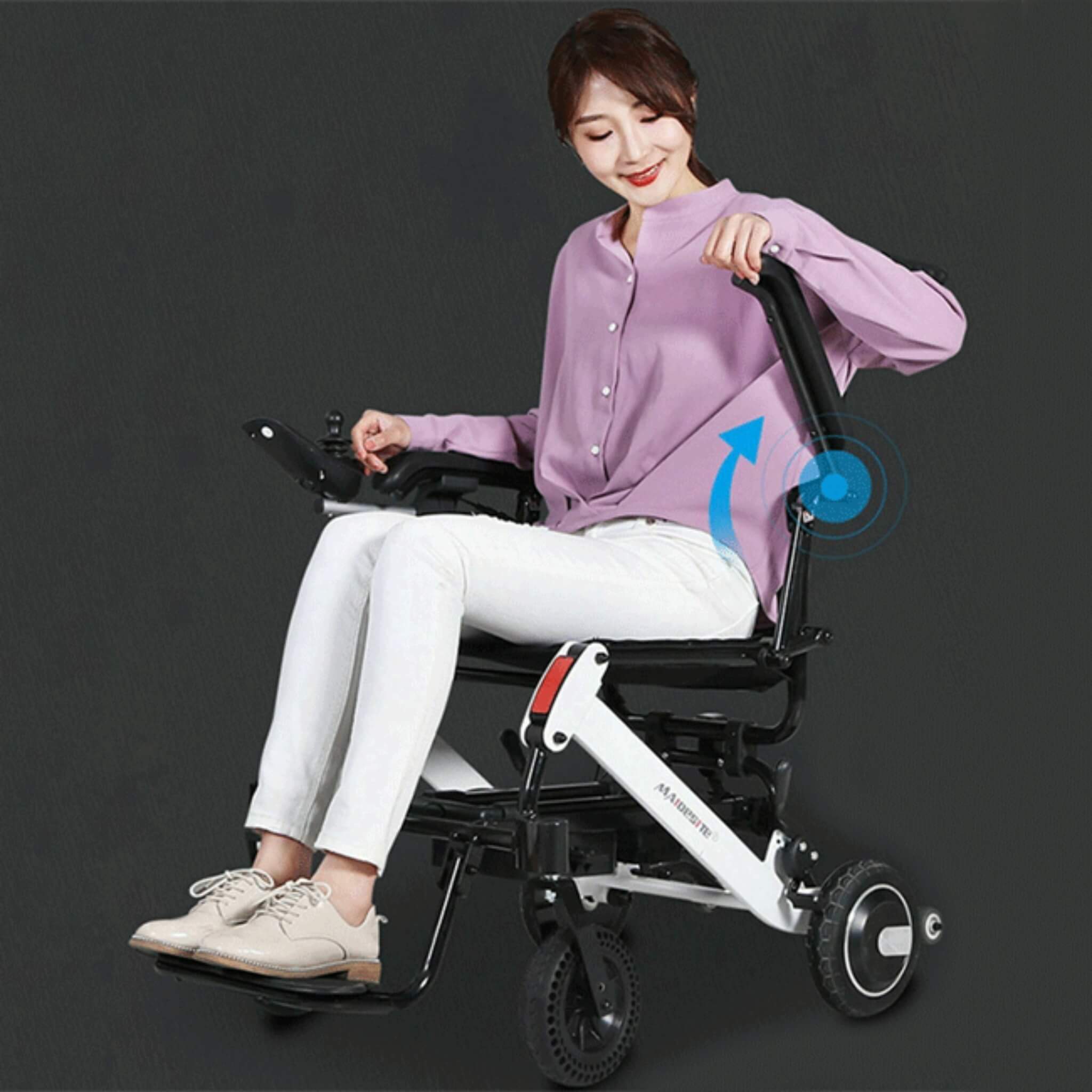 Maidesite 17.5-Inch 500W Wide Seat Lightweight Electric Folding Wheelchair (SAK33689) by SAKSBY WHOLESALE