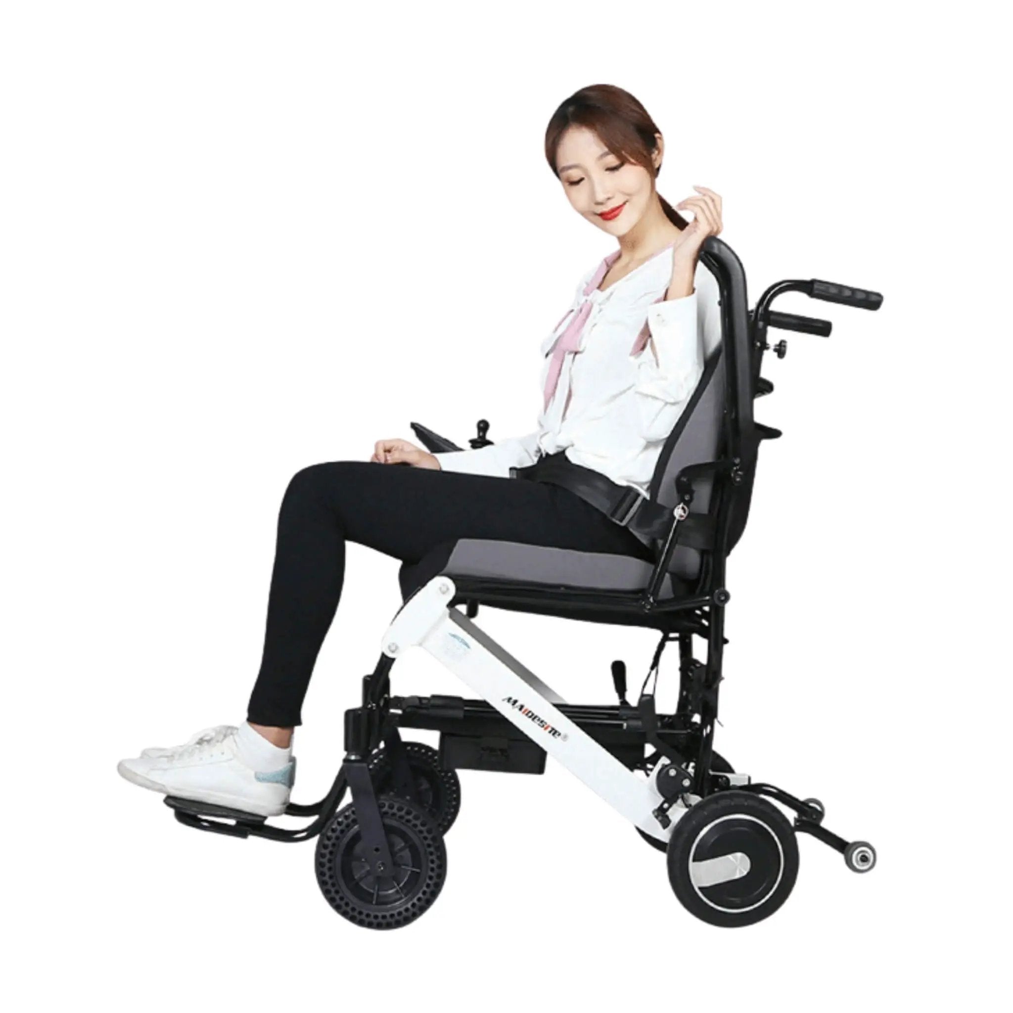 Maidesite 17.5-Inch 500W Wide Seat Lightweight Electric Folding Wheelchair (SAK33689) by SAKSBY WHOLESALE