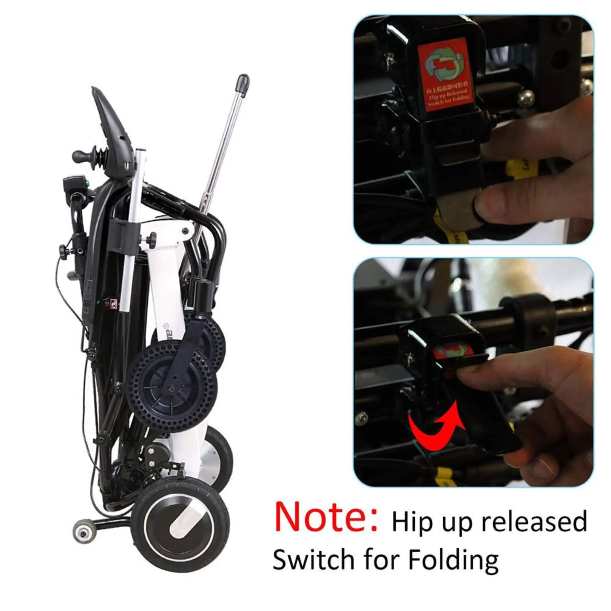 Maidesite 17.5-Inch 500W Wide Seat Lightweight Electric Folding Wheelchair (SAK33689) by SAKSBY WHOLESALE