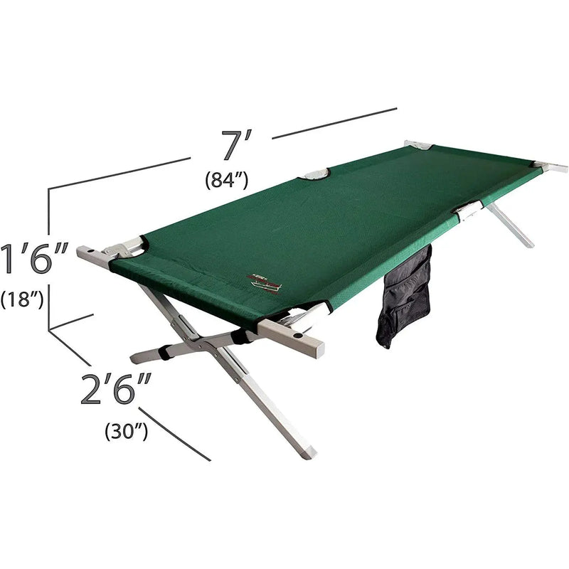 Maine Military Cot HD – Heavy-Duty Full-Size Aluminum Cot with 375 lb Capacity by Outdoor-USA®