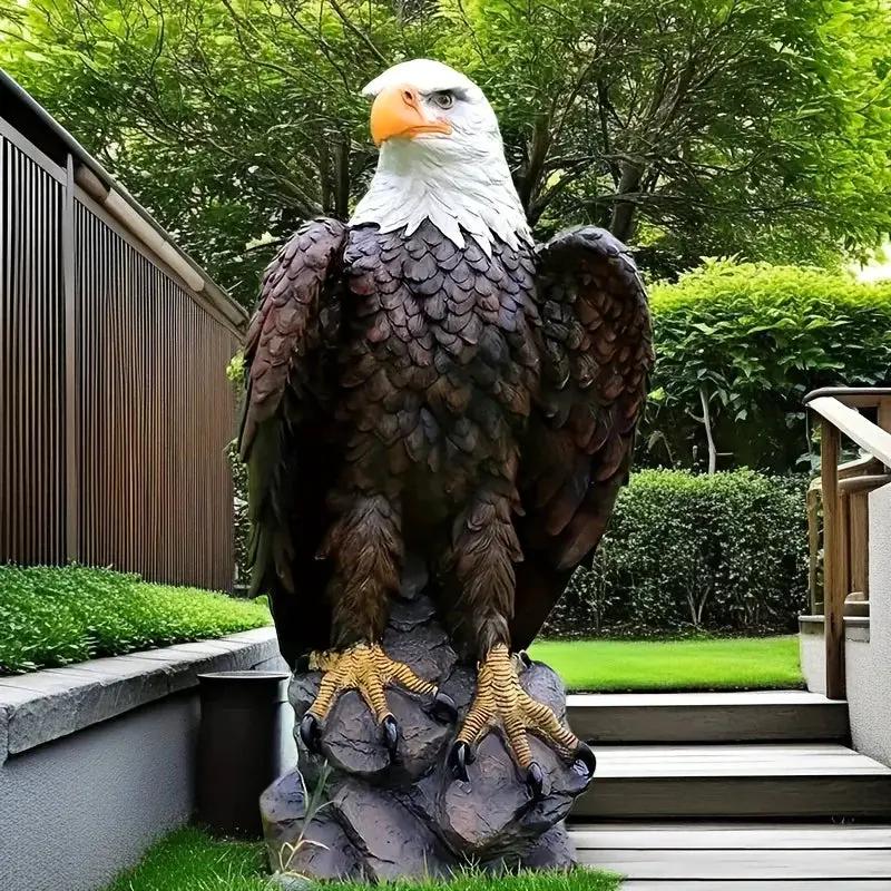 Majestic 24 Inch Bald Eagle Garden Statue for Porch and Outdoor Decor by House Of Avana
