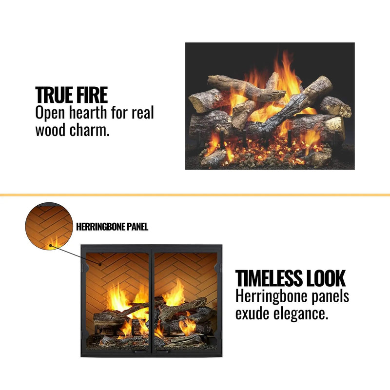 Majestic Biltmore 50-Inch Herringbone Pattern Open Wood-Burning Fireplace [SB100HB] (SAK62529) by SAKSBY WHOLESALE