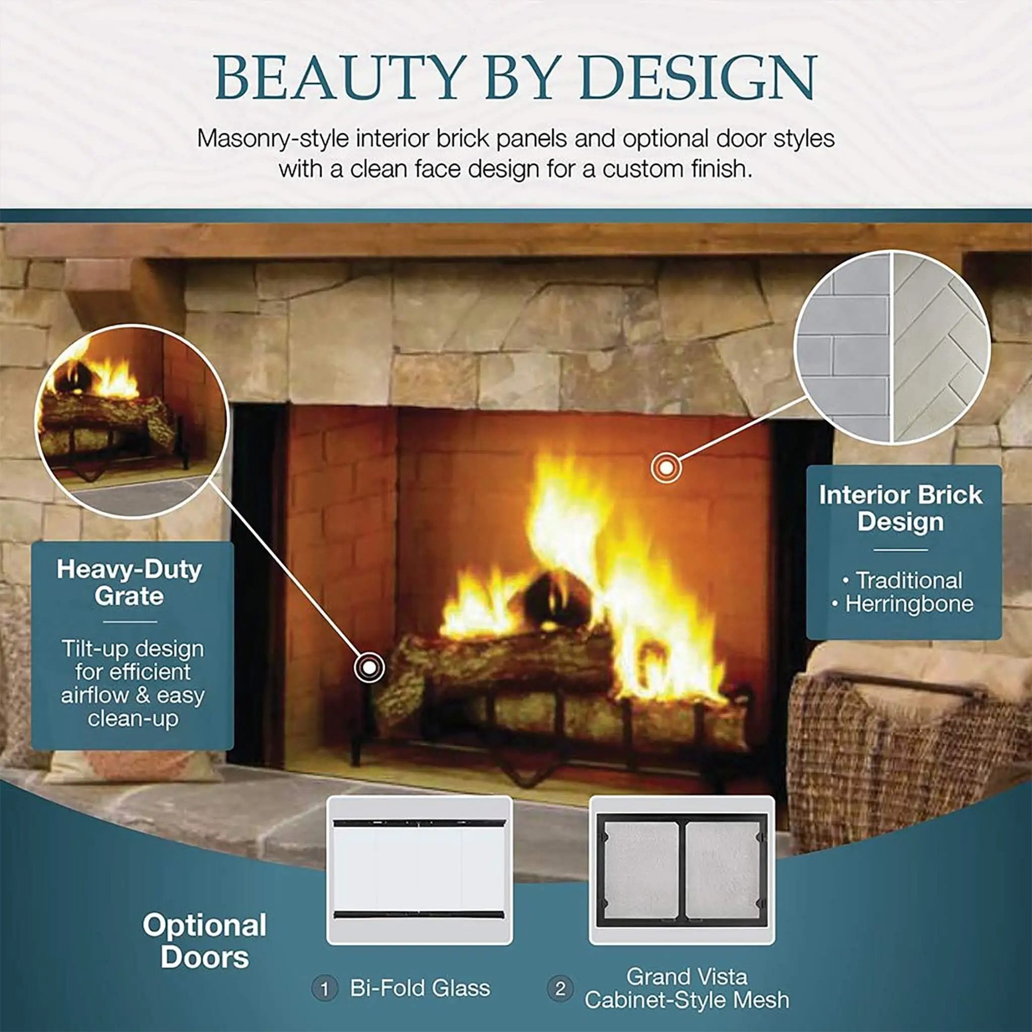 Majestic Biltmore Radiant 36-Inch Open Wood Burning Fireplace [SB60] (SAK13487) by SAKSBY WHOLESALE
