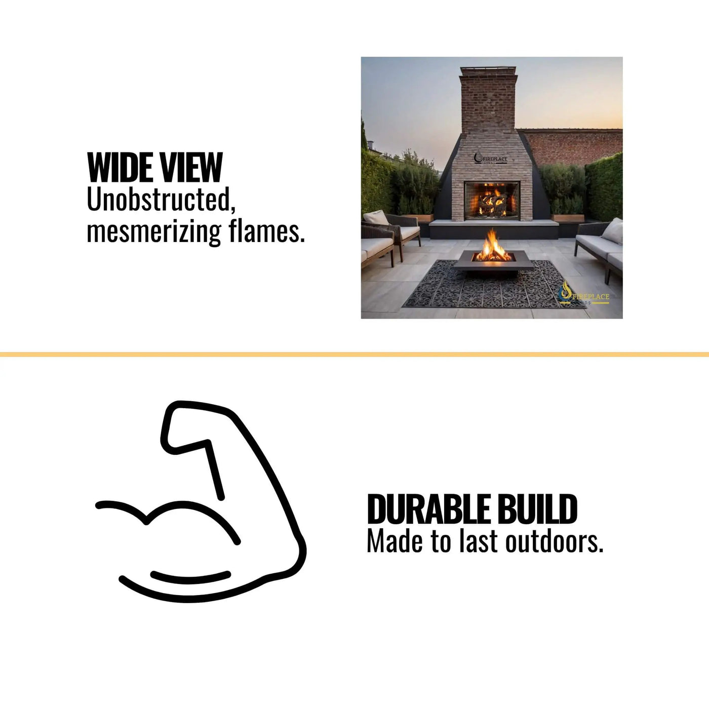 Majestic Cottagewood 42-Inch Gray Refractory Outdoor Wood-Burning Fireplace [ODCTGWD-42/H] (SAK13958) by SAKSBY WHOLESALE