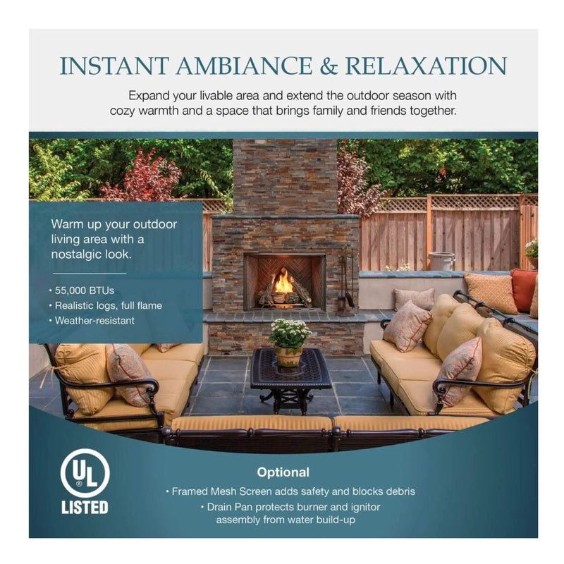 Majestic Courtyard 55K BTU 36-Inch Traditional Outdoor Natural Gas Fireplace (No Refractory) [ODCOUG-36NR] (SAK74218) by SAKSBY WHOLESALE