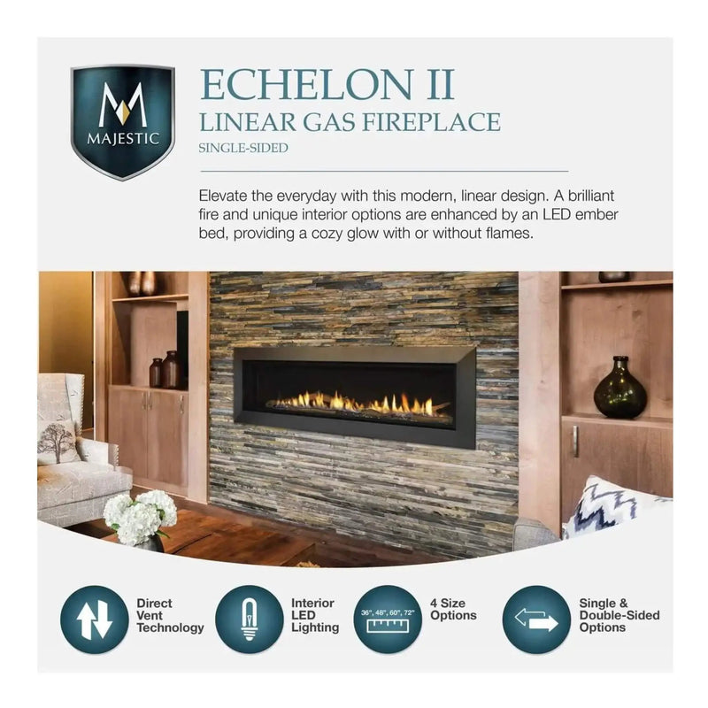 Majestic Echelon II 48-Inch See-Through Direct Vent Fireplace [ECHEL48STIN-C] (SAK69284) by SAKSBY WHOLESALE