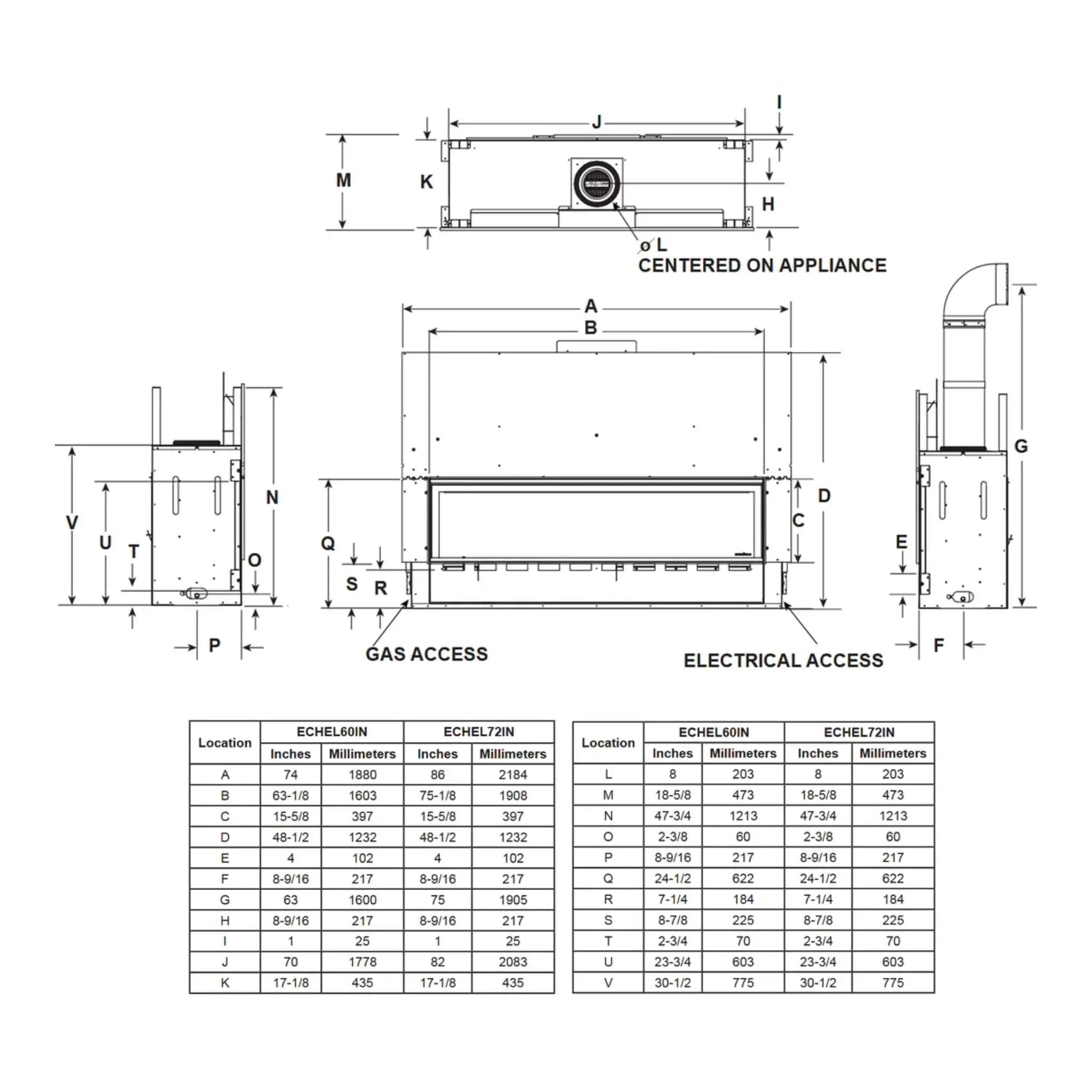 Majestic Echelon II 60-Inch Linear Direct Vent Fireplace [ECHEL60IN-C] (SAK57214) by SAKSBY WHOLESALE