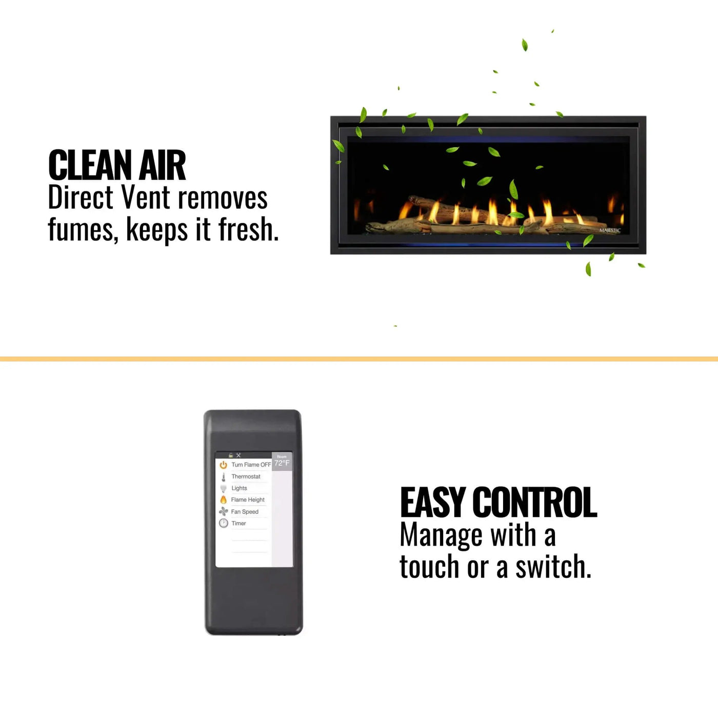 Majestic Jade 42-Inch Direct Vent Fireplace [JADE42IL/IN-B] (SAK15926) by SAKSBY WHOLESALE