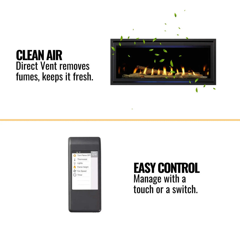 Majestic Quartz 42-Inch Direct Vent Natural Gas Fireplace [QUARTZ42IFTN] (SAK16572) by SAKSBY WHOLESALE