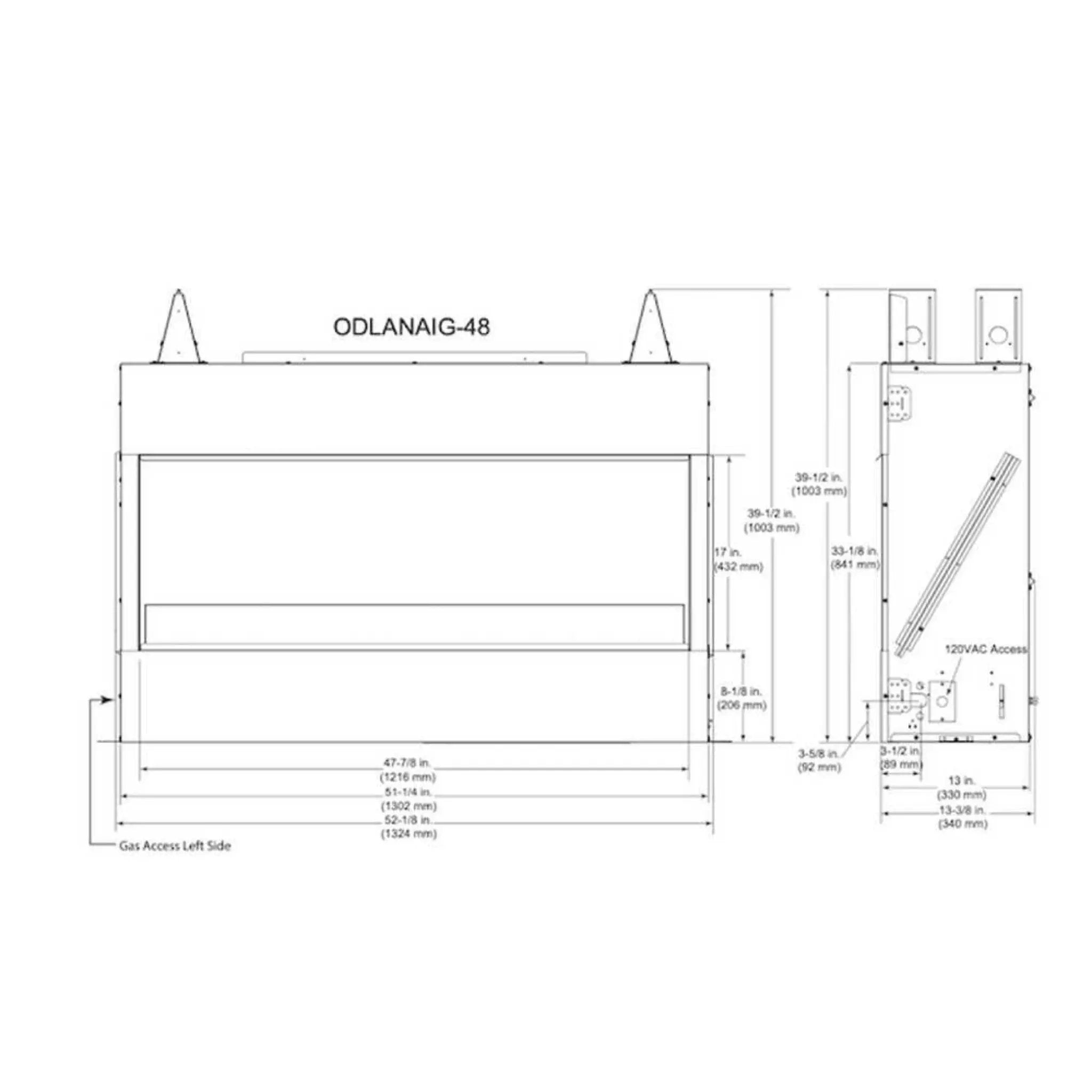 Majestic Lanai 48-Inch Single Sided Linear Outdoor Gas Fireplace [ODLANAIG-48] (SAK95127) by SAKSBY WHOLESALE