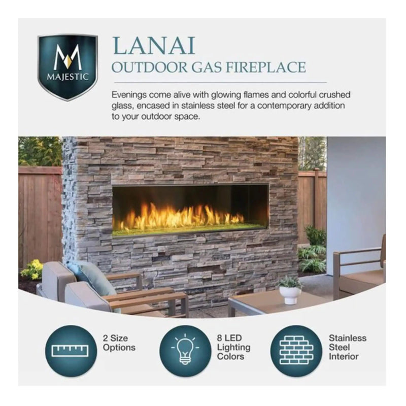 Majestic Lanai 48-Inch Single Sided Linear Outdoor Gas Fireplace [ODLANAIG-48] (SAK95127) by SAKSBY WHOLESALE