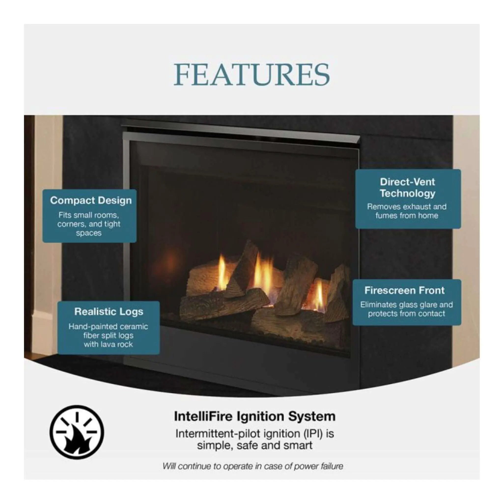 Majestic Mercury 32-Inch Direct Vent Natural Gas Fireplace [MERC32IN] (SAK15031) by SAKSBY WHOLESALE