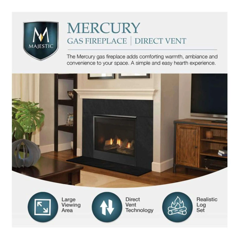 Majestic Mercury 32-Inch Direct Vent Natural Gas Fireplace [MERC32IN] (SAK15031) by SAKSBY WHOLESALE