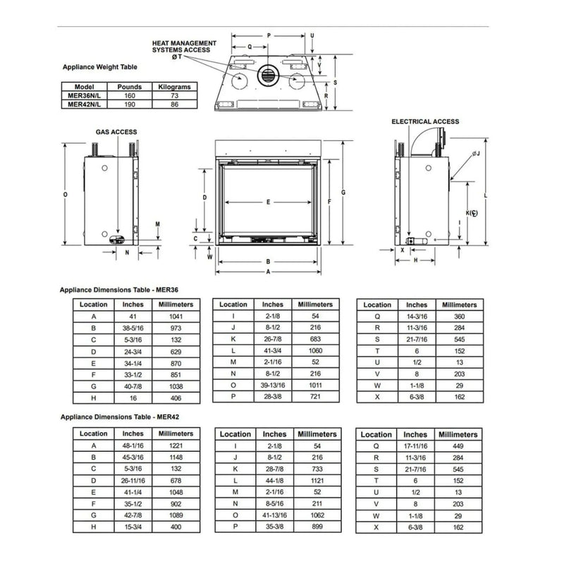 Majestic Meridian 42-Inch Natural Gas Fireplace [MER42N] (SAK43895) by SAKSBY WHOLESALE