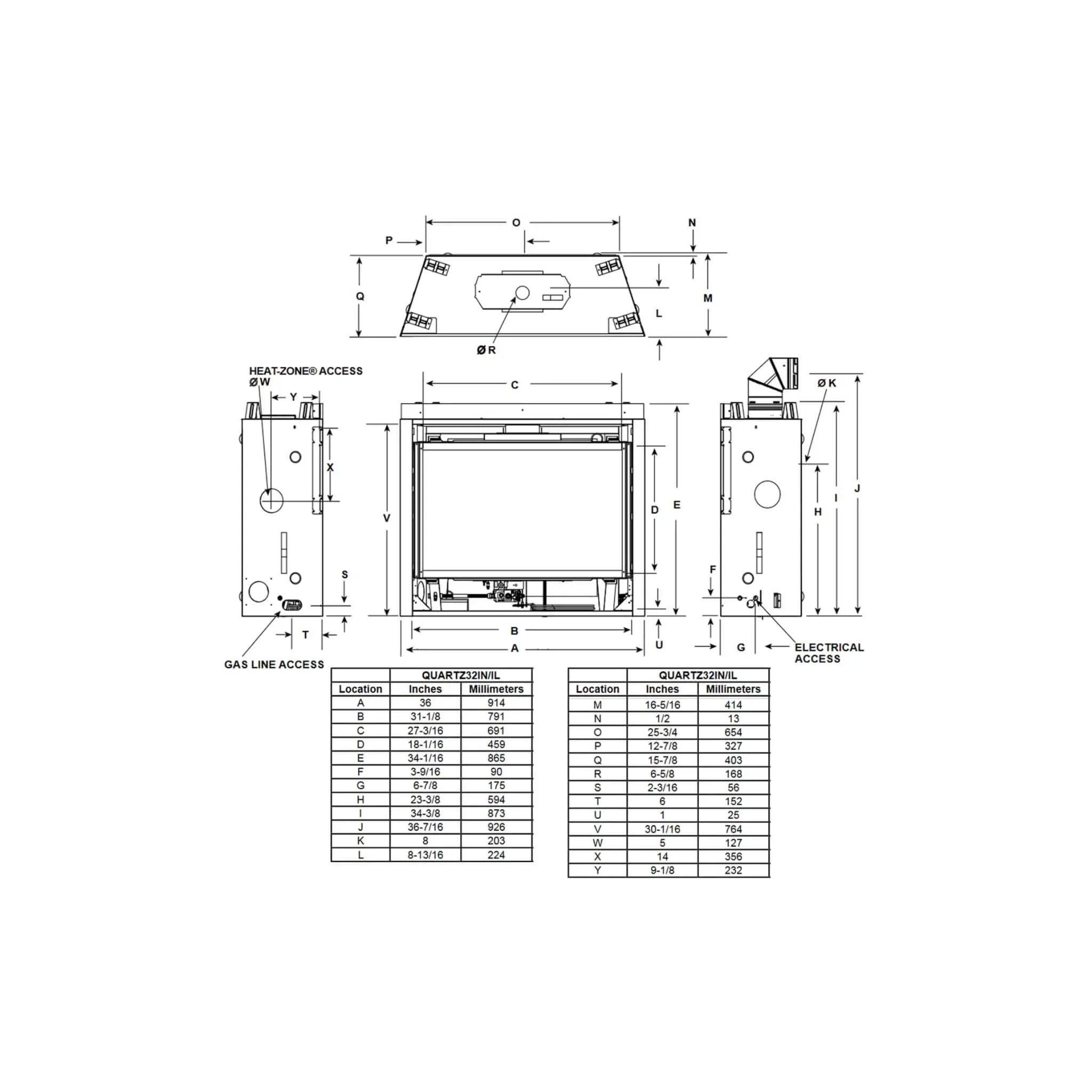 Majestic Quartz 32-Inch Direct Vent Natural Gas Fireplace [QUARTZ32IFTN] (SAK75142) by SAKSBY WHOLESALE