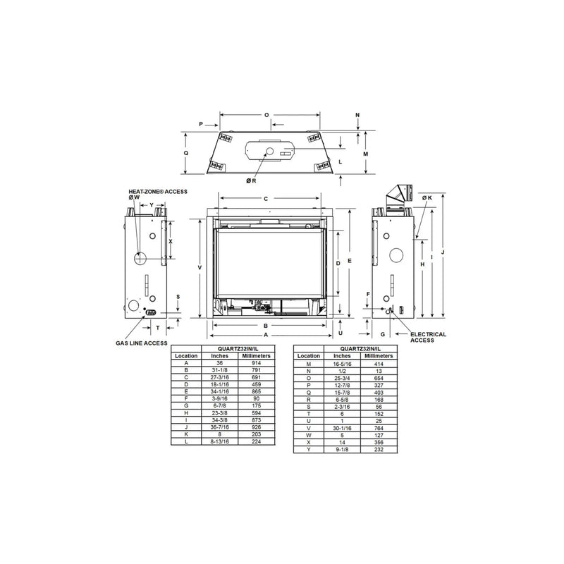 Majestic Quartz 32-Inch Direct Vent Natural Gas Fireplace [QUARTZ32IFTN] (SAK75142) by SAKSBY WHOLESALE