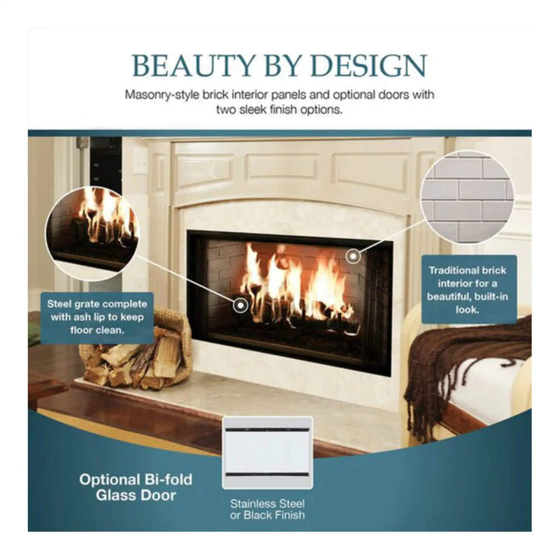 Majestic Royalton 42-Inch Wood-Burning Fireplace With Invisible Smoke Shield [BE42] (SAK14346) by SAKSBY WHOLESALE