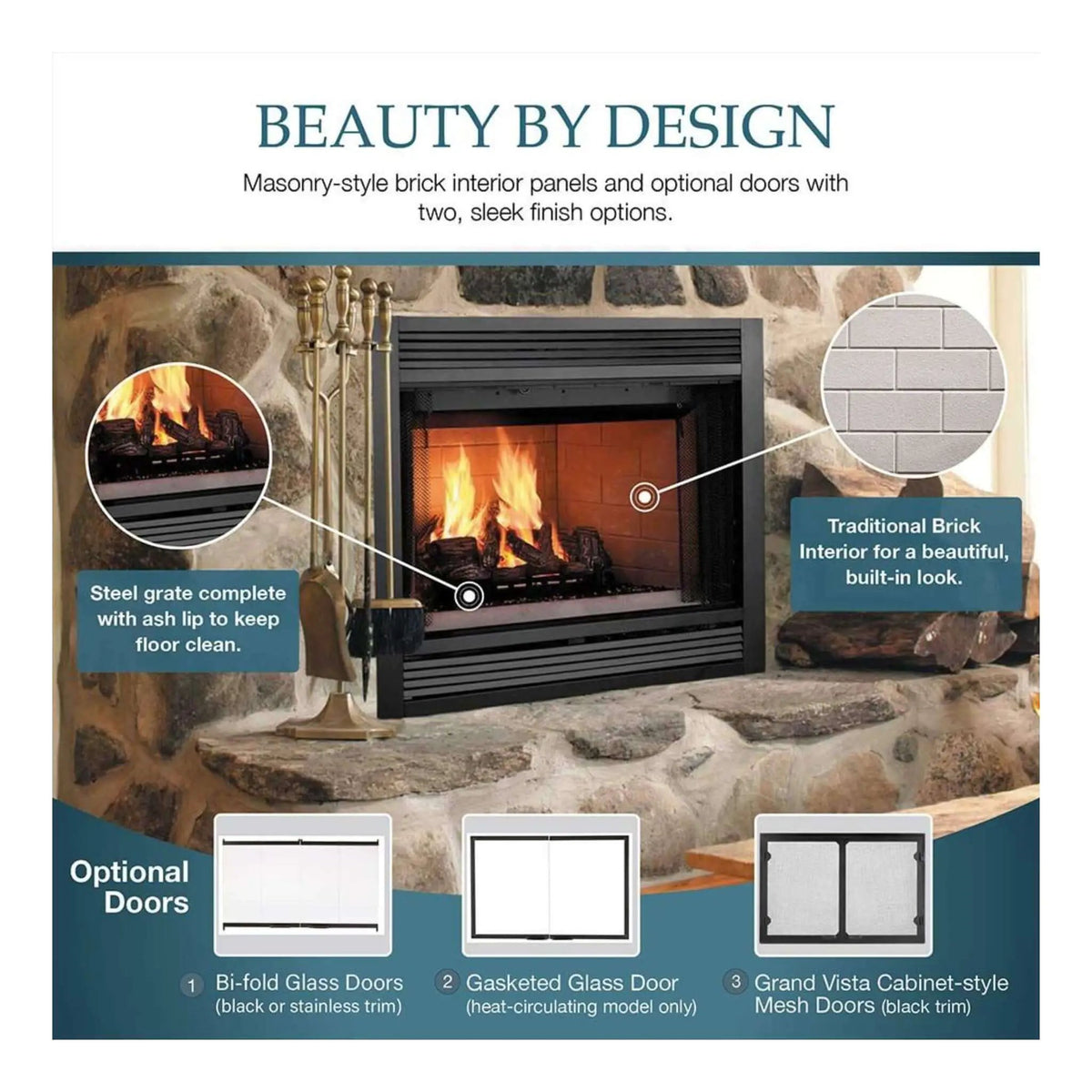 Majestic Sovereign 42-Inch Black Wood Burning Fireplace [SA42R/C] (SAK59347) by SAKSBY WHOLESALE