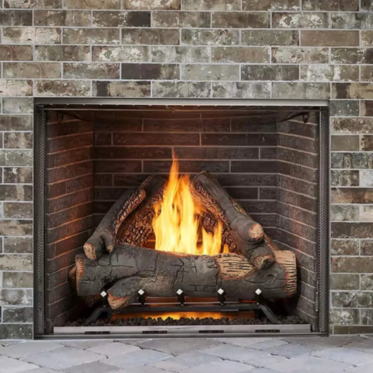 Majestic Traditional Stacked Brick Courtyard Outdoor Gas Fireplace [ODCOUG-36/42SSL] (SAK95813) by SAKSBY WHOLESALE