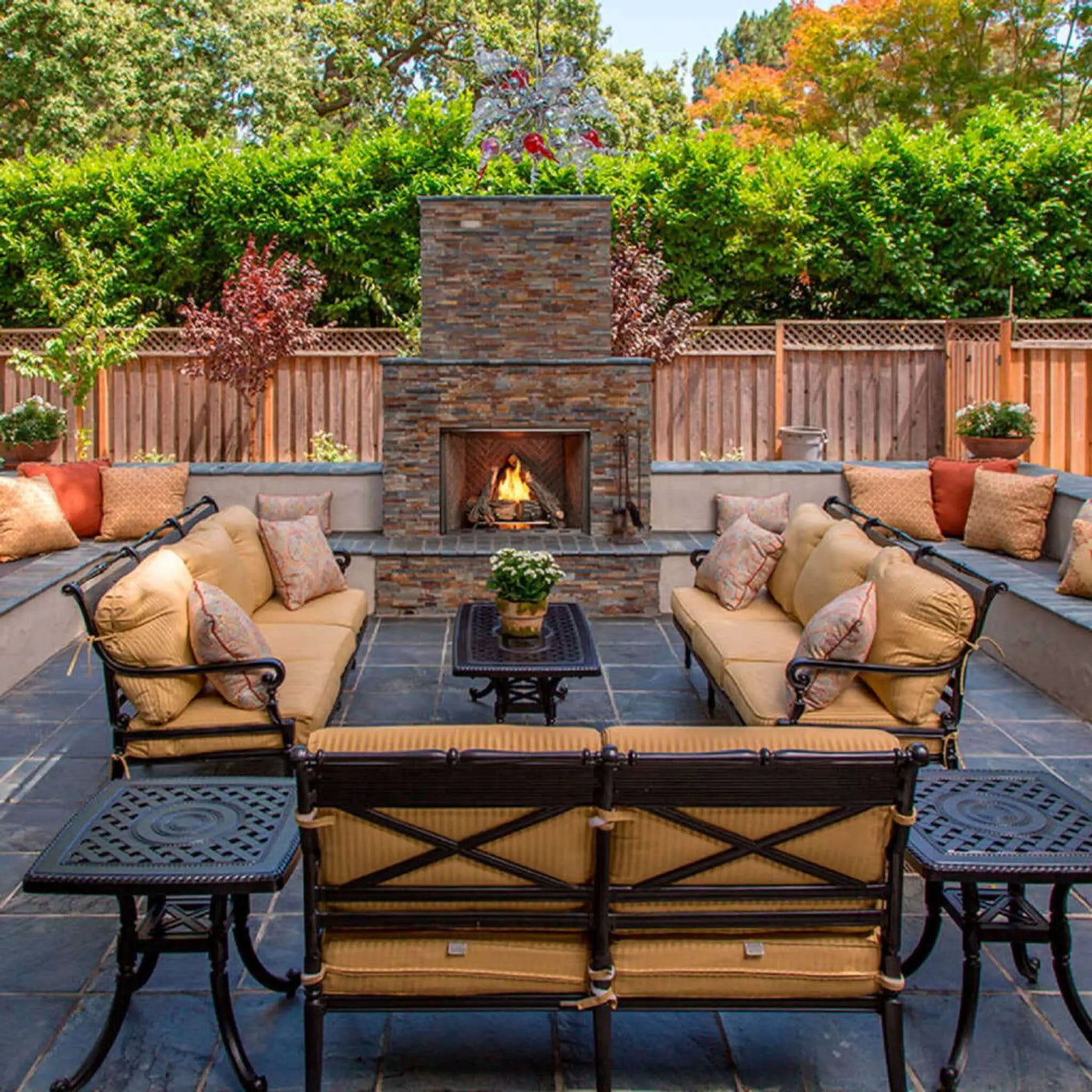 Majestic Traditional Stacked Brick Courtyard Outdoor Gas Fireplace [ODCOUG-36/42SSL] (SAK95813) by SAKSBY WHOLESALE