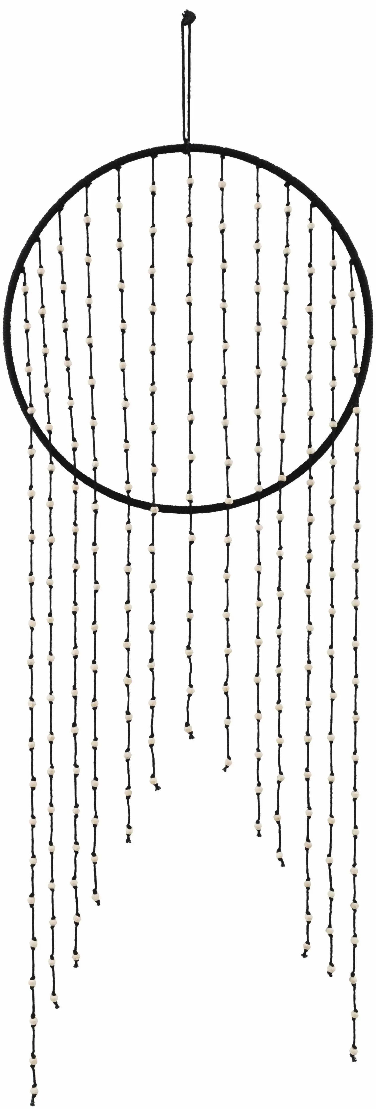 Malacampa Black Beaded Wall Hanging - Clearance by Boutique Rugs