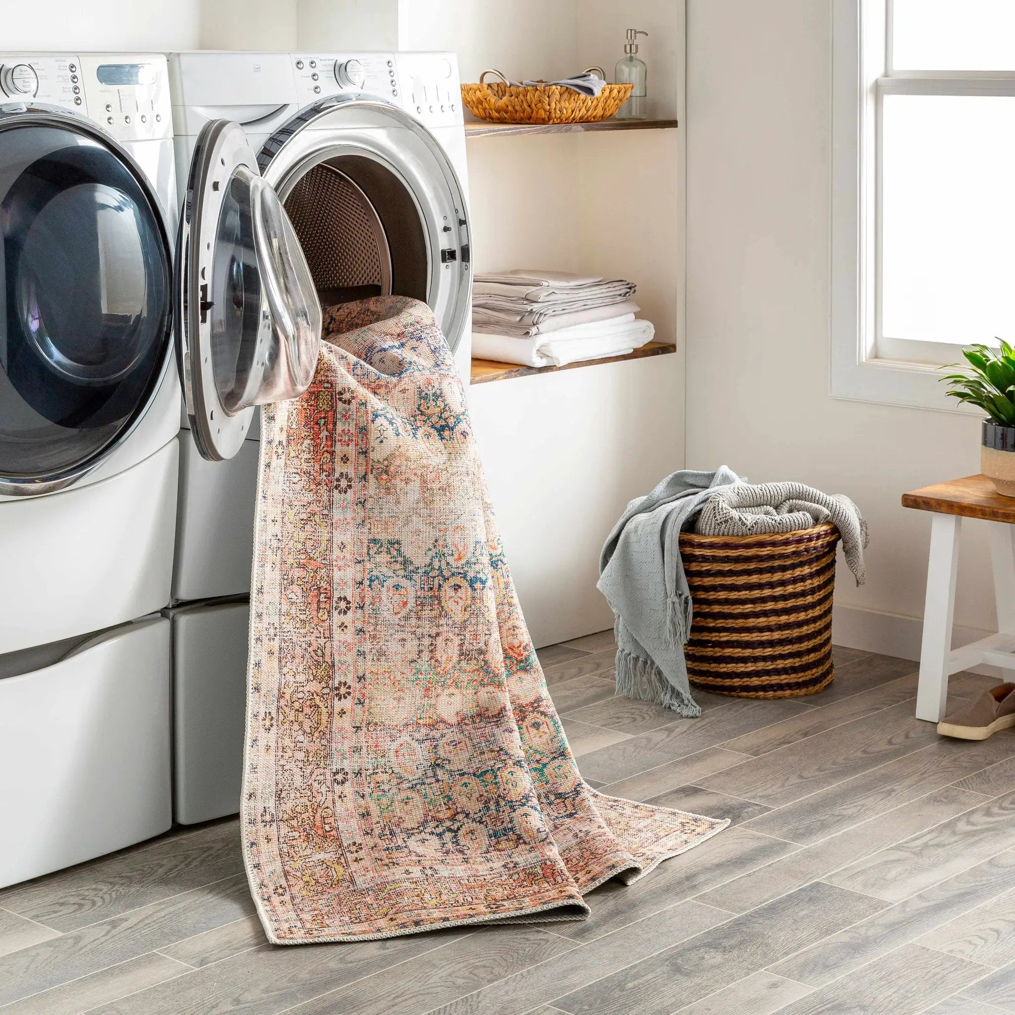 Maligaya Distressed Washable Rug - Clearance by Boutique Rugs
