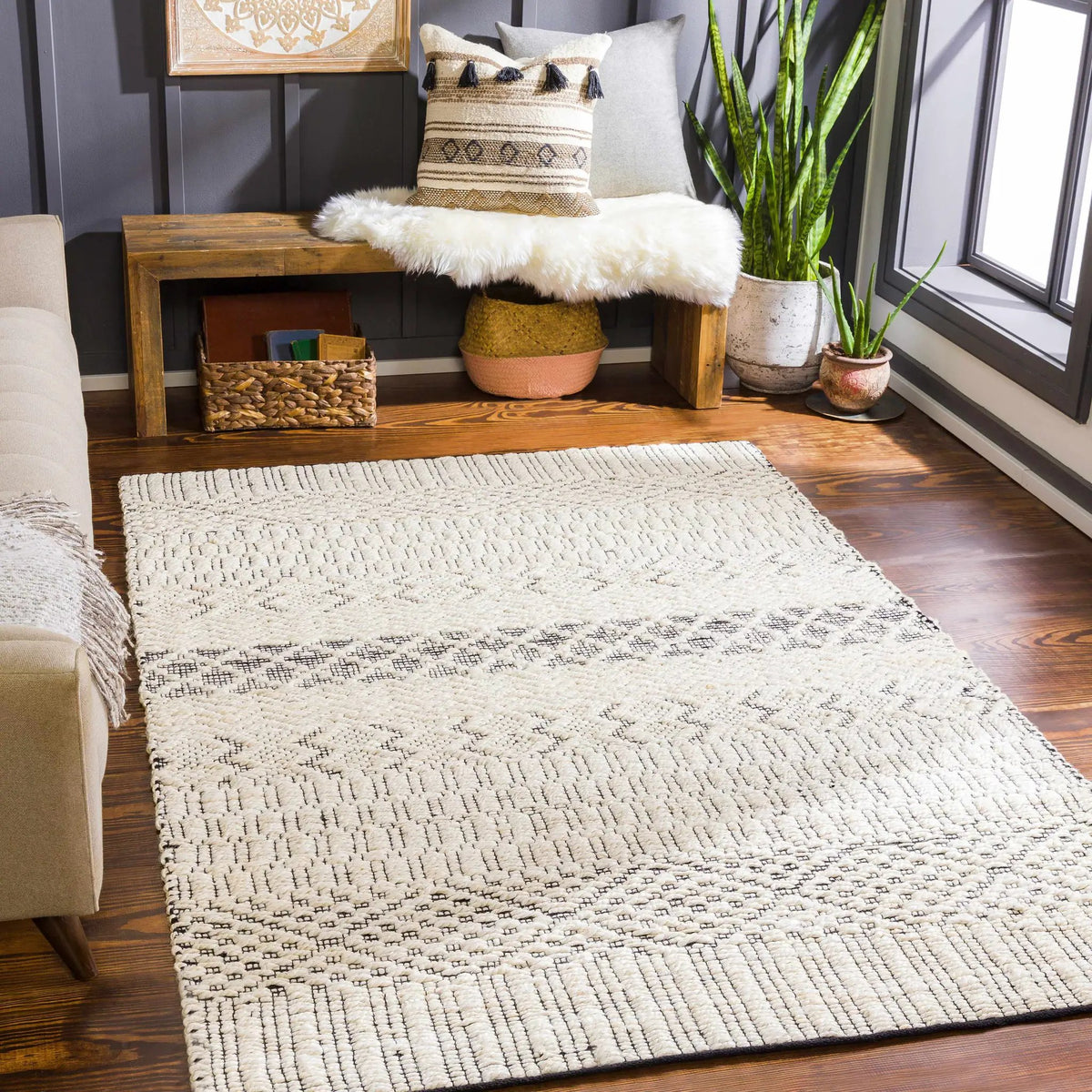Malolos Jute Carpet - Clearance, installed in a room