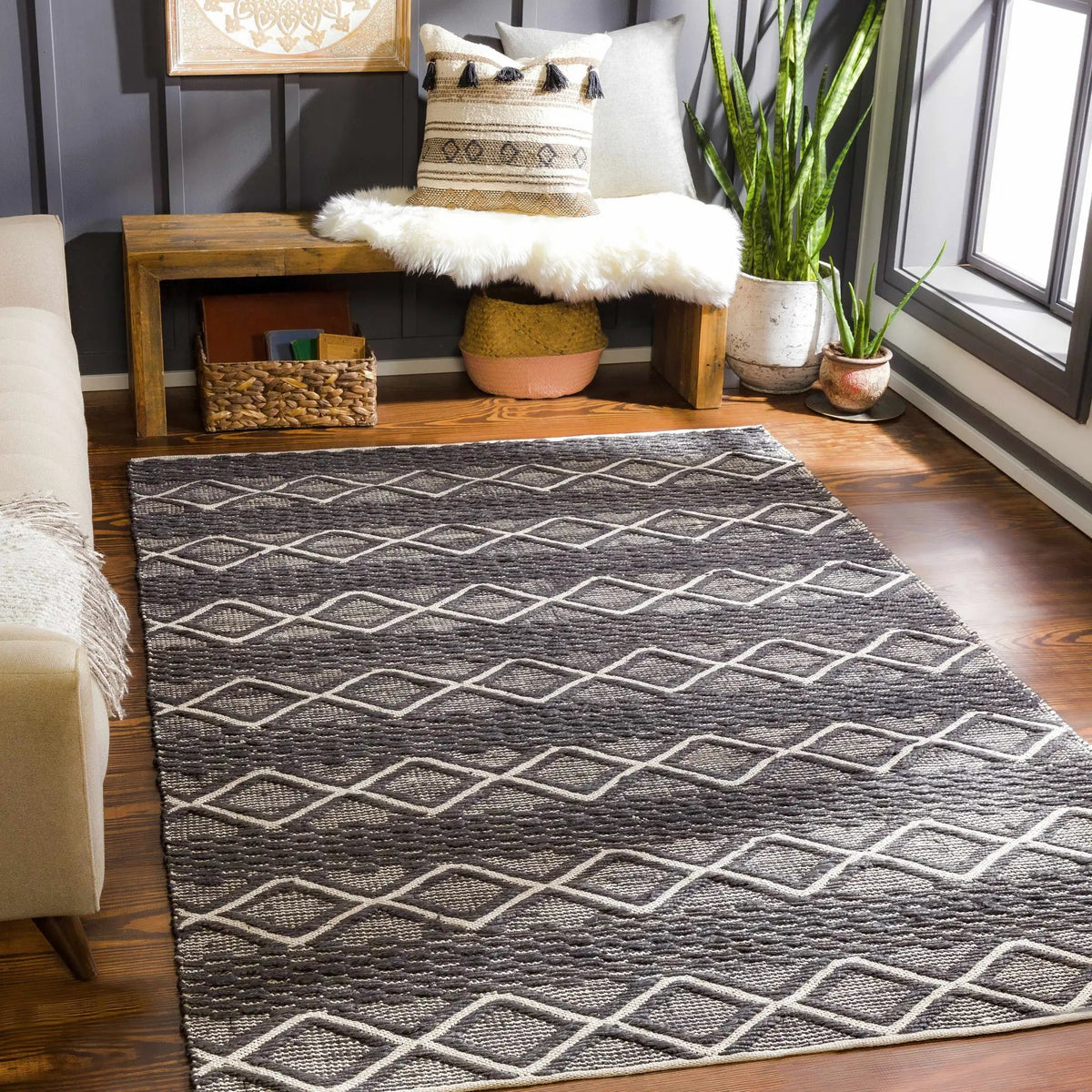 Maluanluan Jute Carpet - Clearance, installed in a room