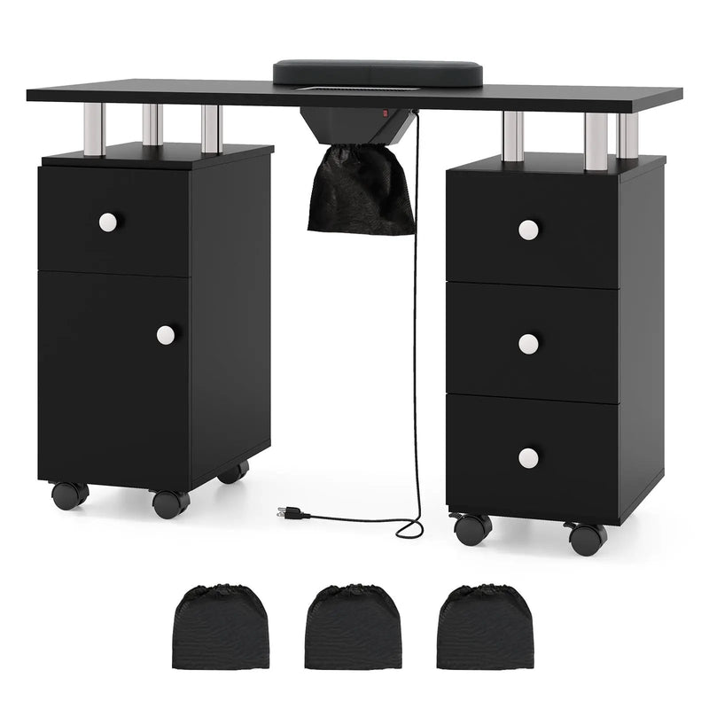 Manicure Table Nail Desk with Electric Dust Collector and 3 Dust Bags by DirectDeals