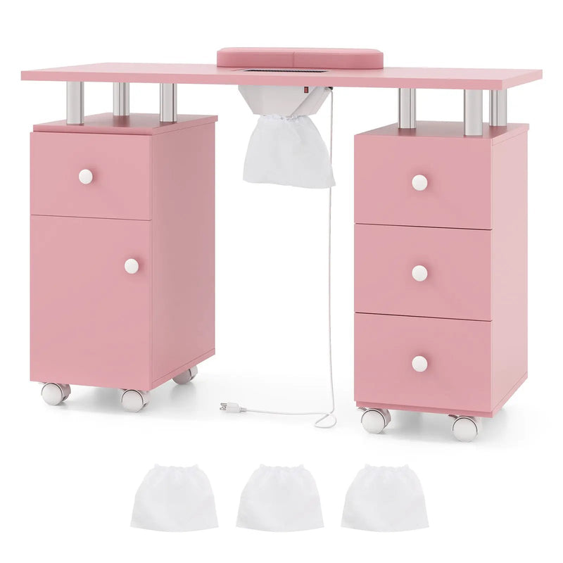 Manicure Table Nail Desk with Electric Dust Collector and 3 Dust Bags by DirectDeals