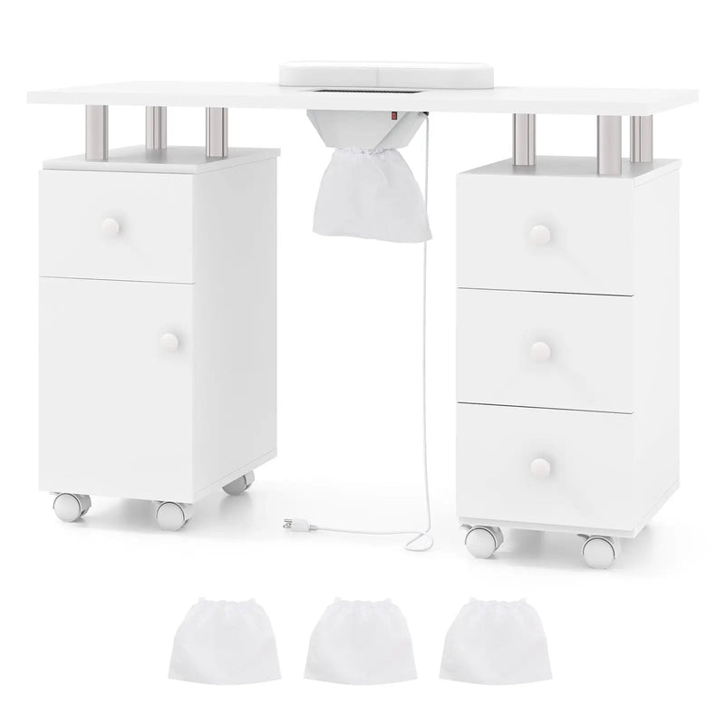 Manicure Table Nail Desk with Electric Dust Collector and 3 Dust Bags by DirectDeals