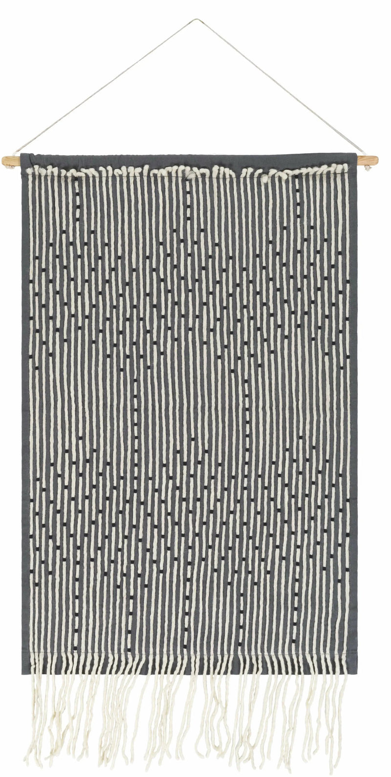 Mansura Gray and White Patterned Wall Hanging by Boutique Rugs
