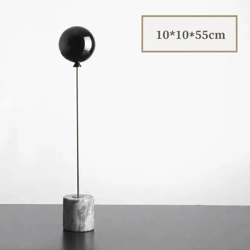 Balloon Sculpture Statue with Marble Base for Modern Home Decor by House Of Avana
