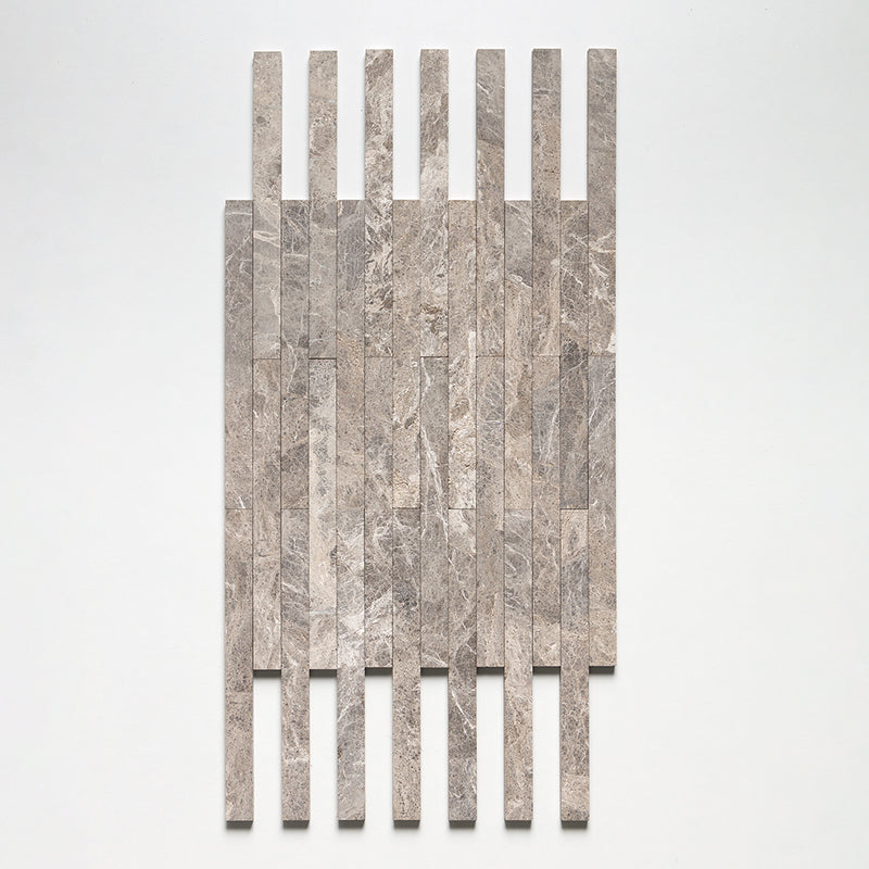 Maroon Di Notte Fine Textured Plank Marble Tiles 1 9/16x18 Marble Fine Textured 4x24 Tiles — 3
