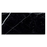 Marquina Nero Polished Marble Look Porcelain Tiles 12x24