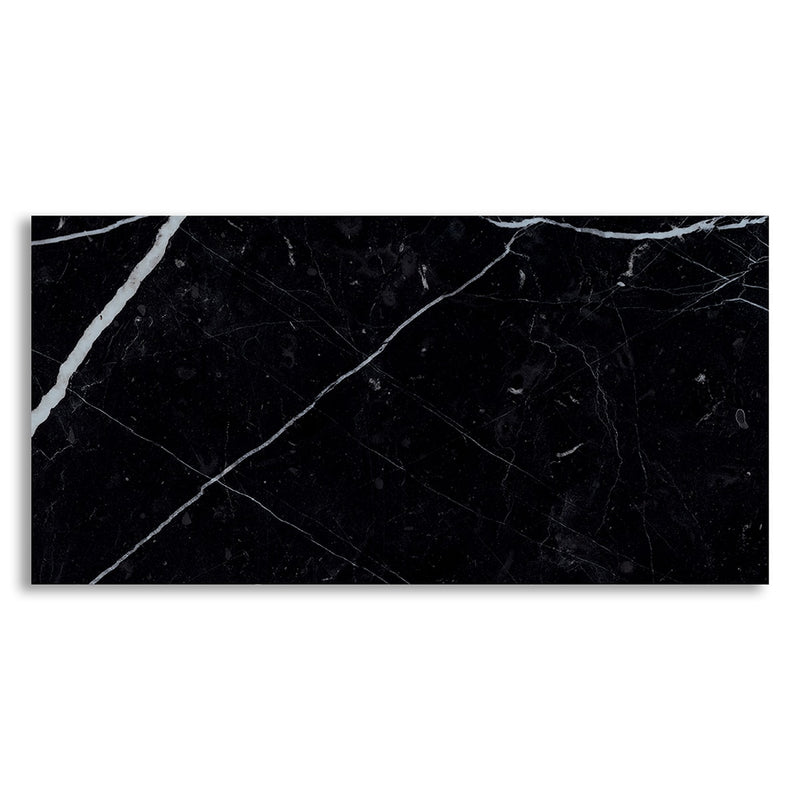 Marquina Nero Polished Marble Look Porcelain Tiles 12x24 Porcelain Polished 12x24 Tiles