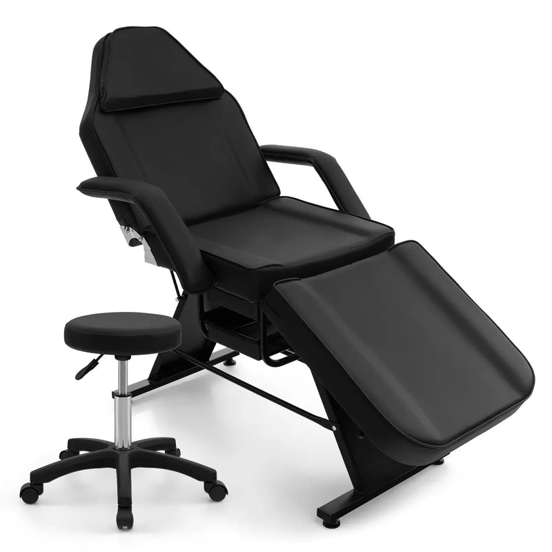 72 Inch Massage Bed with Hydraulic Stool Removable Headrest and Storage Boxes by DirectDeals