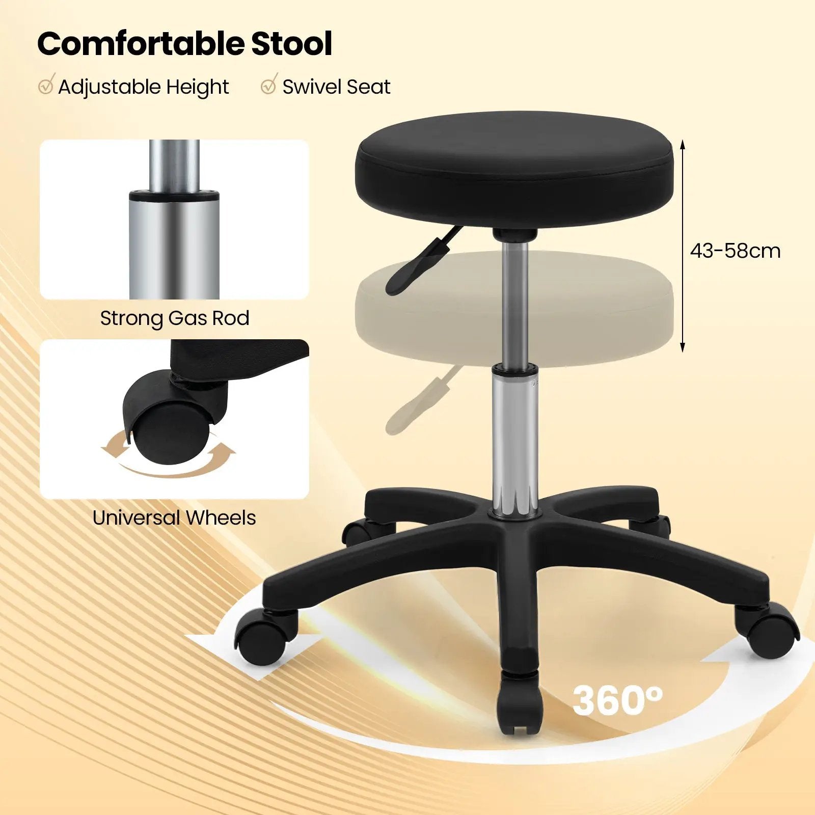 72 Inch Massage Bed with Hydraulic Stool Removable Headrest and Storage Boxes by DirectDeals