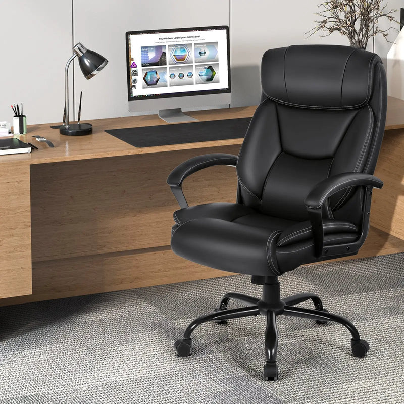 Massage Executive Office Chair with 6 Vibrating Points-Black by DirectDeals