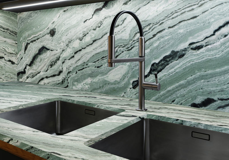 Matcha Green Polished Marble Slab Random room scene 3