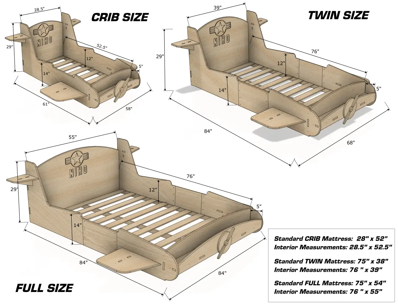 MAVERICK- Airplane Bed by Bush Acres
