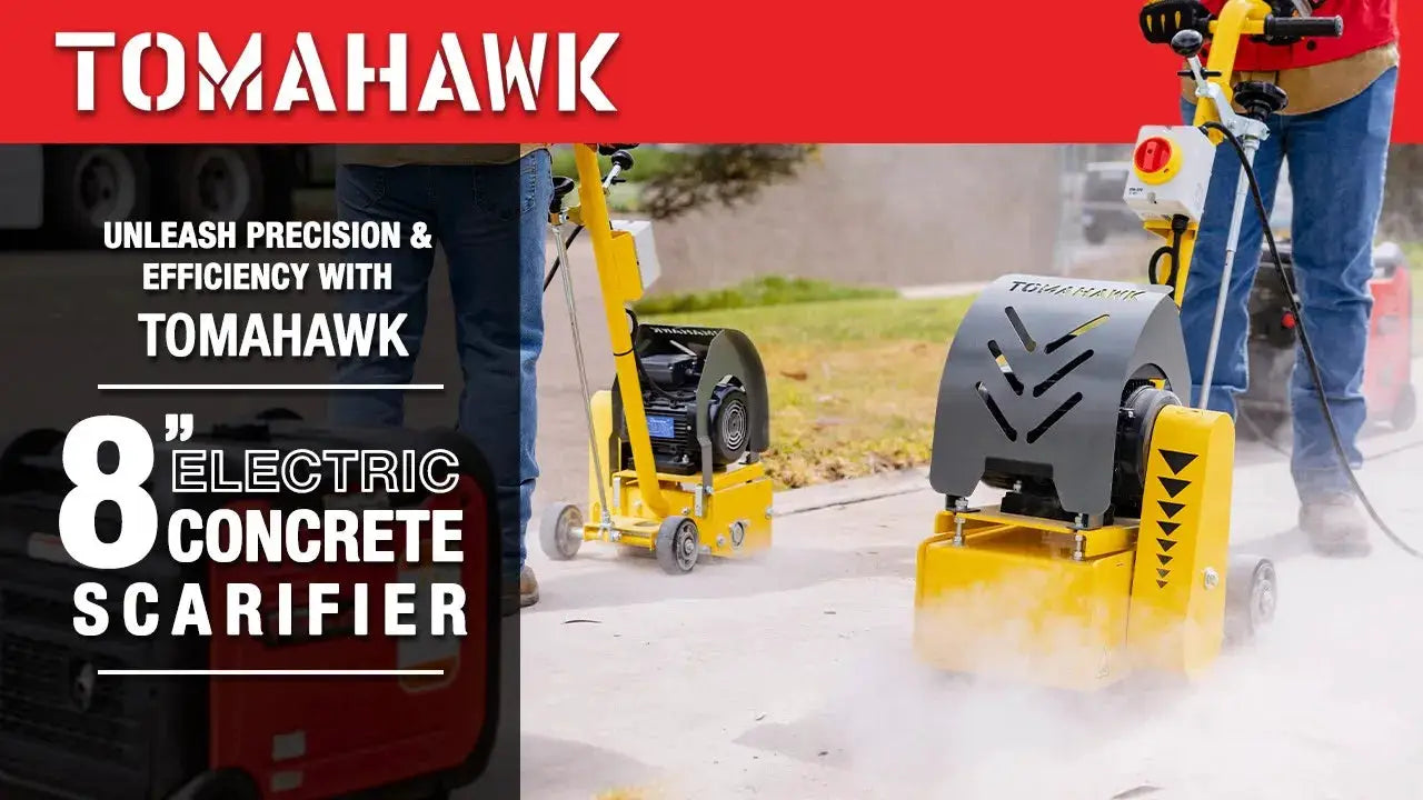 Electric 8” Concrete Scarifier Planer Grinder for Sidewalk Trip Hazard Repair, Traffic Line Removal by Tomahawk Power