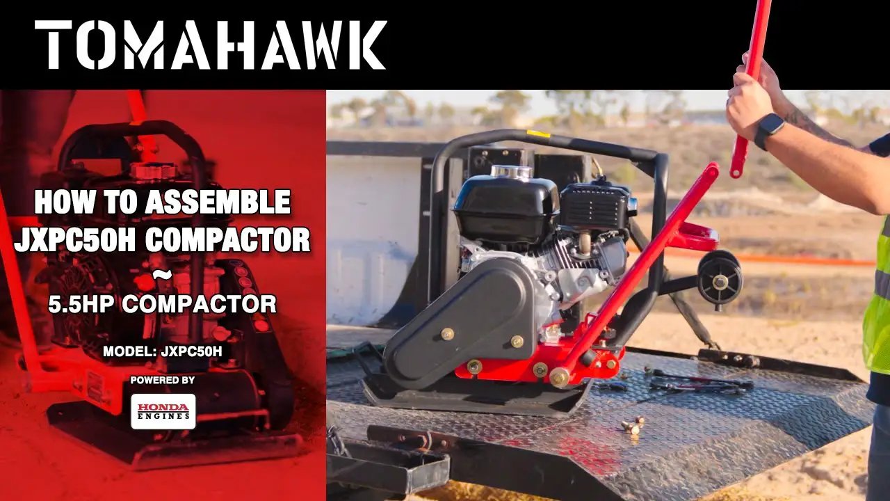 5.5 HP Honda Vibratory Plate Compactor for Soil Compaction Tamper 3 Year Warranty by Tomahawk Power