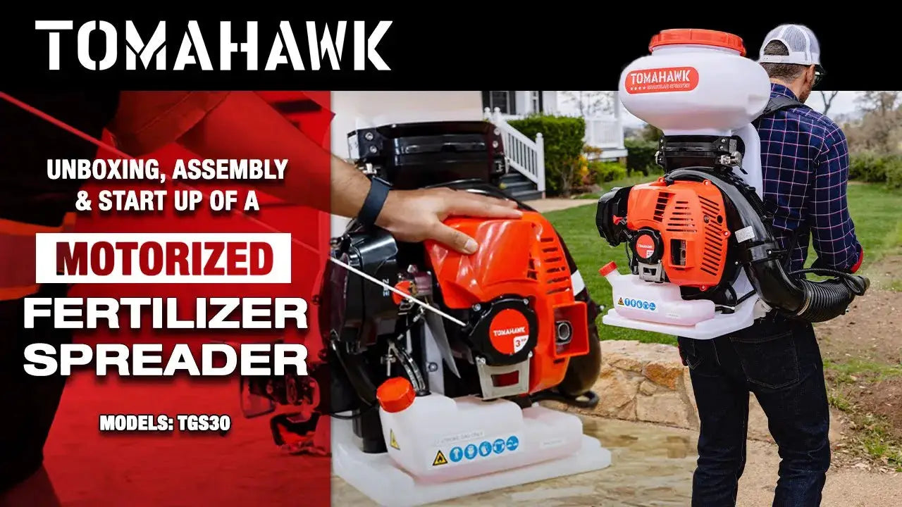 4 Gal Motorized Fertilizer Spreader Broadcast Lawn Seed Ice Melt Salt by Tomahawk Power
