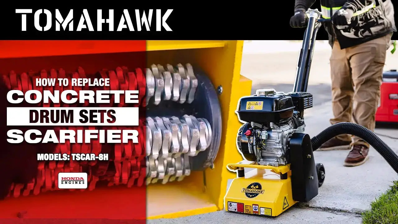 Electric 8” Concrete Scarifier Planer Grinder for Sidewalk Trip Hazard Repair, Traffic Line Removal by Tomahawk Power