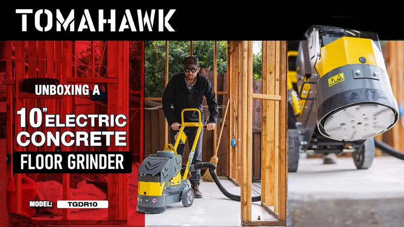 10" Electric Concrete Floor Grinder 1.5HP Motor for Smoothing, Floor Prep, Coatings by Tomahawk Power