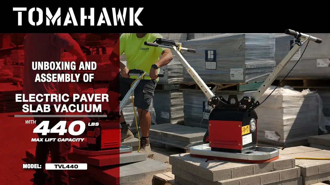 Tomahawk 440 lb Electric Paver Slab Vacuum Lifter 1200W for Hardscaping, Concrete, and Stone Placement by Tomahawk Power