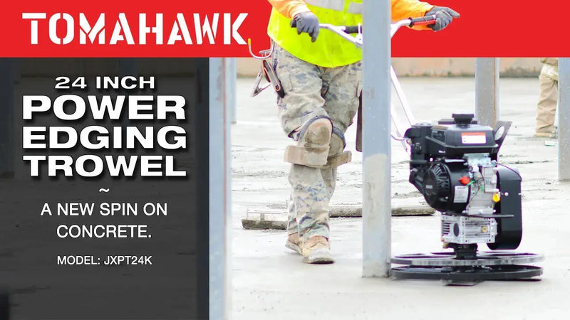 24" Concrete Power Trowel Edger 6HP Kohler Float Pan Blade Screed Finishing Tool by Tomahawk Power