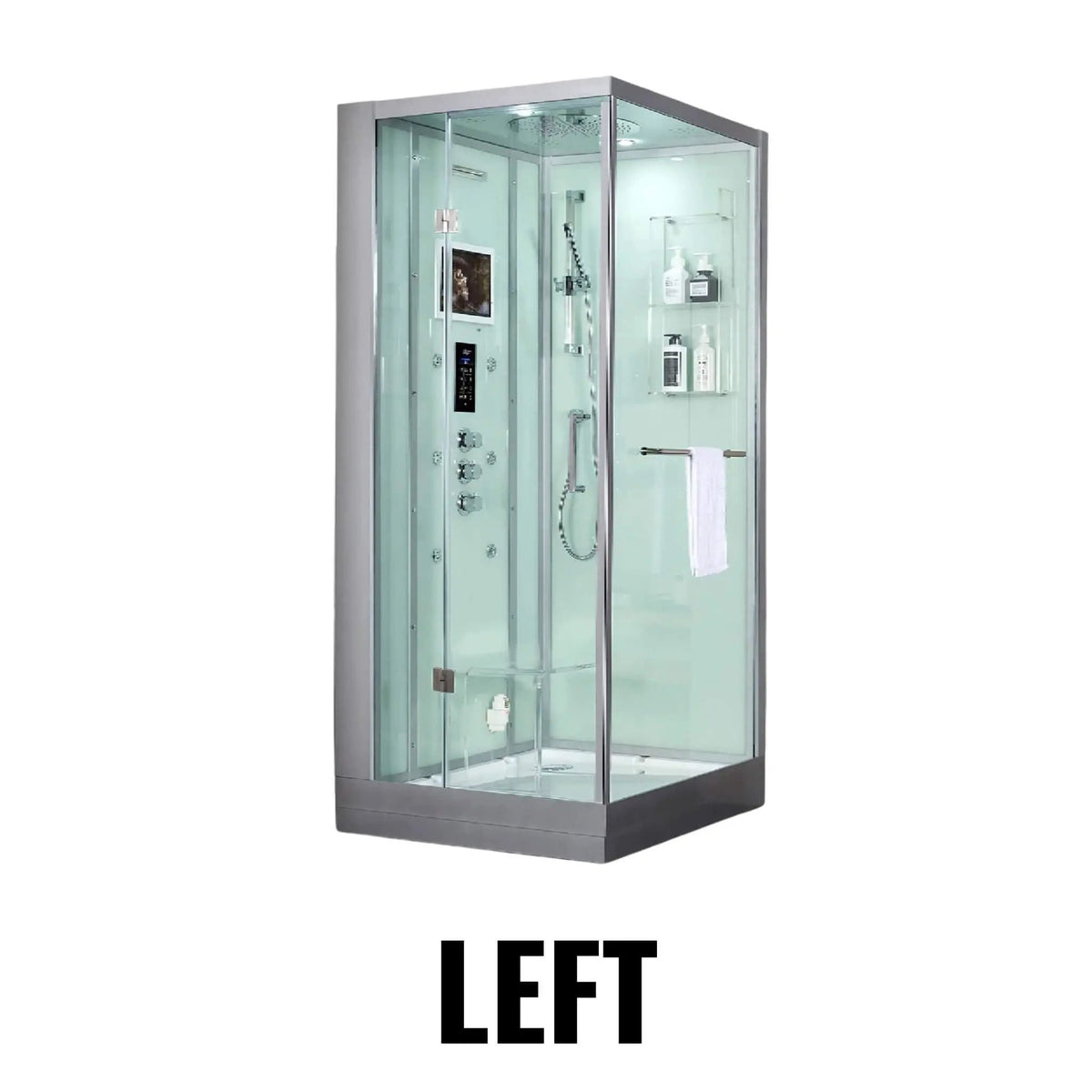 Maya Bath Platinum Arrezo Steam Shower With Rainfall Ceiling Shower (SAK75924) by SAKSBY WHOLESALE