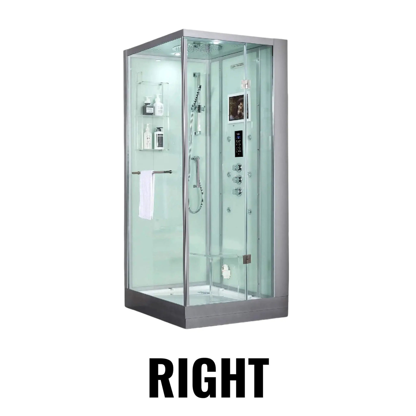 Maya Bath Platinum Arrezo Steam Shower With Rainfall Ceiling Shower (SAK75924) by SAKSBY WHOLESALE